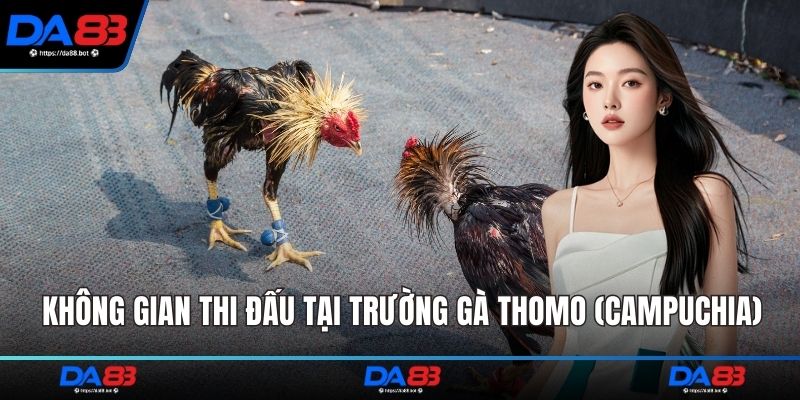 Không gian thi đấu tại trường gà thomo (Campuchia)